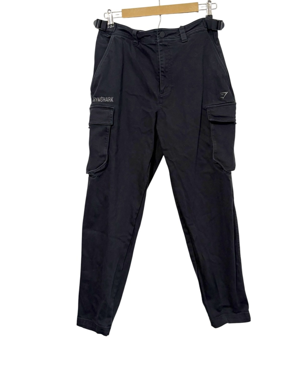 Gymshark Men’s Small Black Cargo Jogger Jeans Athletic Grunge Streetwear Y2K
